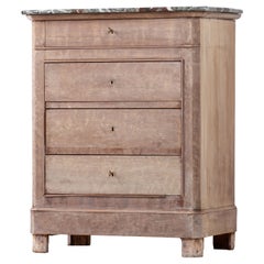 19th Century, Bleached, French, Walnut Louis Philippe Chest of Drawers