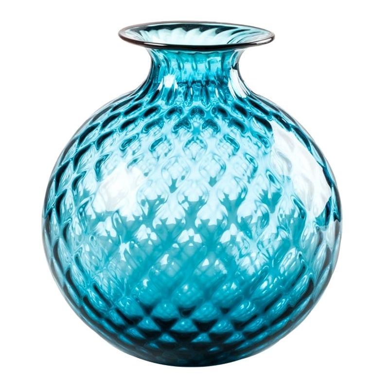 Vase en verre monofiori Balloton du 21e siècle en horizontal/rouge de Venini