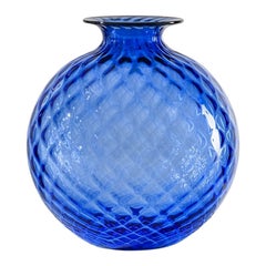 21st Century Monofiori Balloton Large Glass Vase in Red/Sapphire by Venini