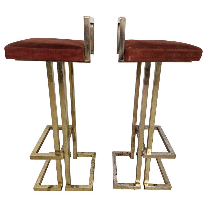 Set of Three Industrial Adjustable Height Laboratory (Bar) Stools ...