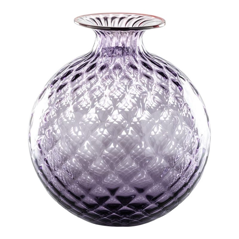 Grand vase en verre Monofiori Balloton du 21e siècle en indigo/rouge de Venini en vente