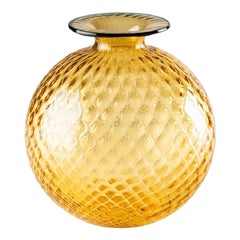21st Century Monofiori Balloton Large Glass Vase in Amber/Horizon by Venini
