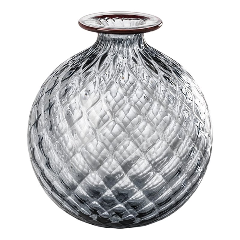 21st Century Monofiori Balloton Large Glass Vase in Grape/Red by Venini For Sale