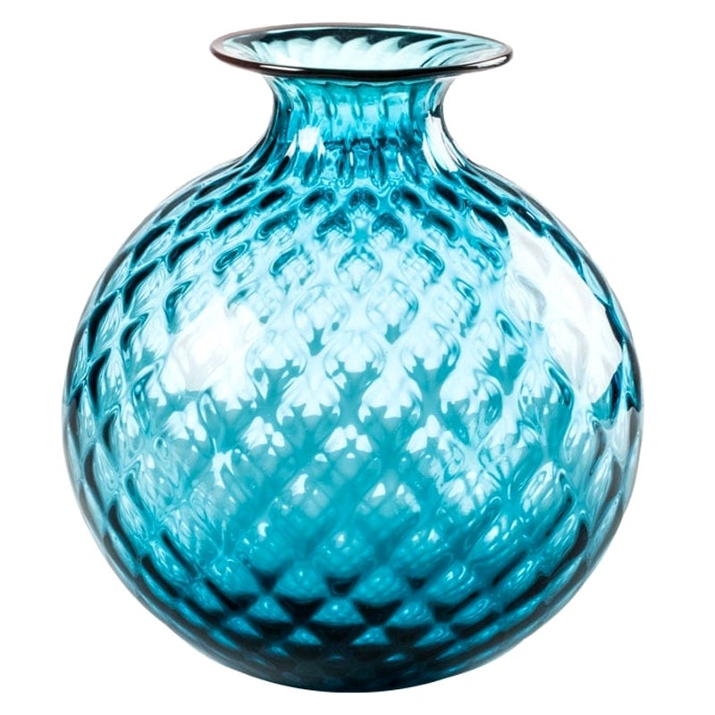 Grand vase en verre monofiori Balloton du 21e siècle en horizontal/rouge de Venini en vente