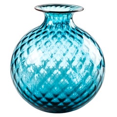 Grand vase en verre monofiori Balloton du 21e siècle en horizontal/rouge de Venini