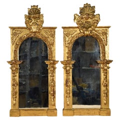 Pair of Mirrors, Carved and Gilded Wood, Spanish School, 18th Century