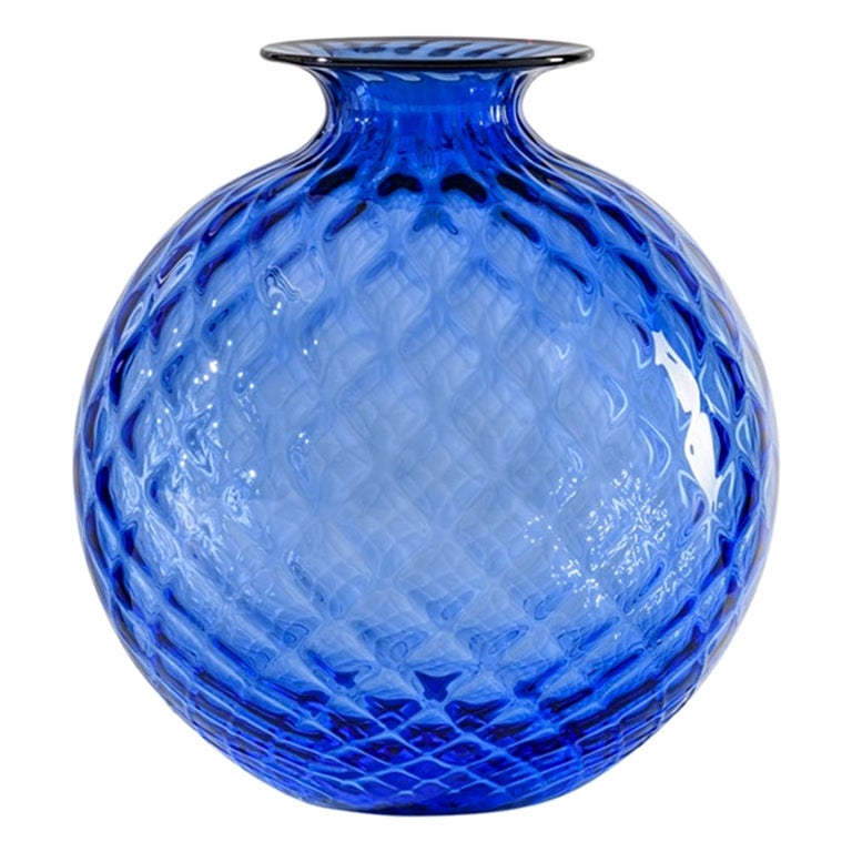 21st Century Monofiori Balloton Extra Large Glass Vase in Red/Sapphire