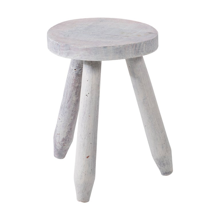 French Primitive Tripod Stool For Sale