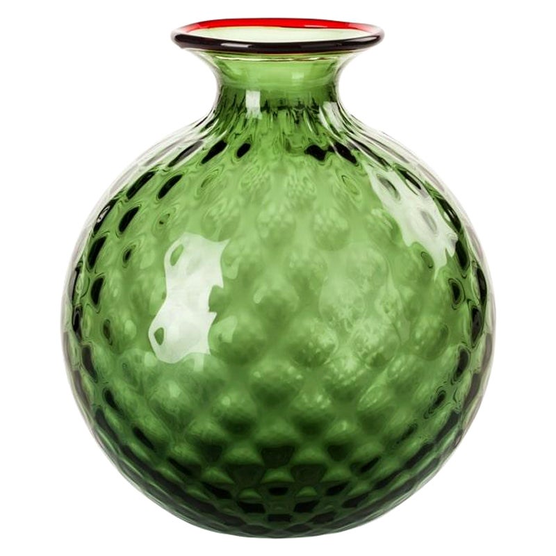 21st Century Monofiori Balloton Extra Large Glass Vase in Apple Green by Venini For Sale