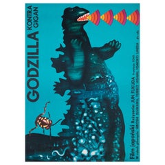 'Godzilla vs Gigan' Original Polish Film Movie Poster, 1977, ROMUALD SOCHA