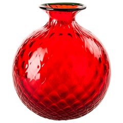 Très grand vase en verre rouge Monofiori Balloton du 21ème siècle par Venini
