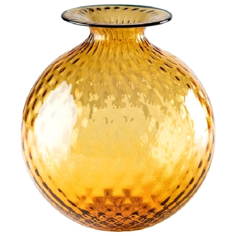 21st Century Monofiori Balloton Extra Large Glass Vase in Amber/Horizon For Sale