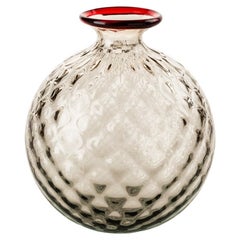 21st Century Monofiori Balloton Extra Large Glass Vase in Grey/Red by Venini