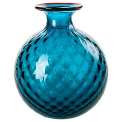 Vase en verre Monofiori Balloton extra-large en horizontal/rouge du 21ème siècle par Venini