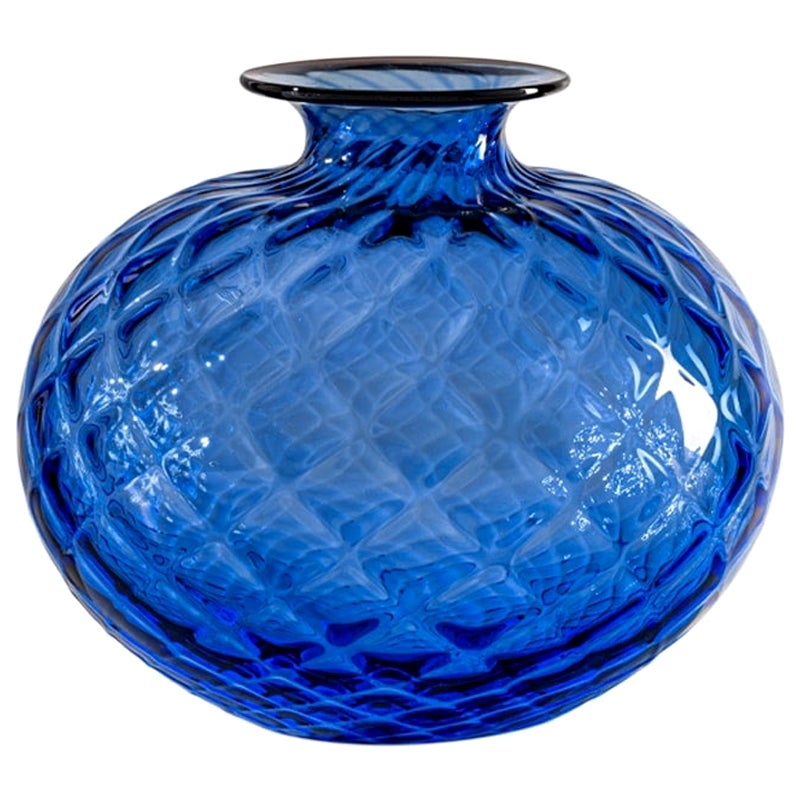 21st Century Monofiori Balloton Small Glass Vase in Red/Sapphire by Venini For Sale