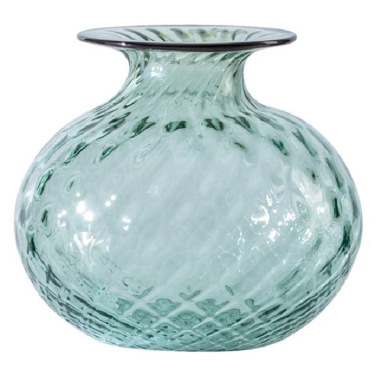 21st Century Monofiori Balloton Small Glass Vase in Blood Red/Green Rio For Sale