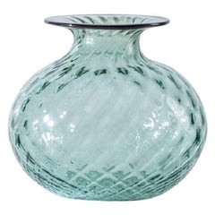 21st Century Monofiori Balloton Small Glass Vase in Blood Red/Green Rio