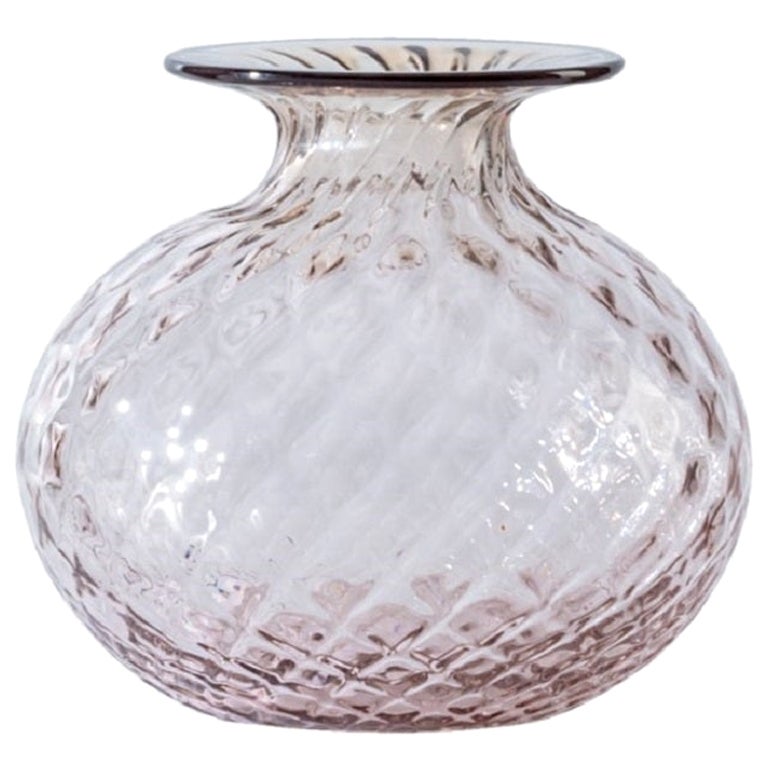 21st Century Monofiori Balloton Small Glass Vase in Blood Red/Rosa Cipria For Sale