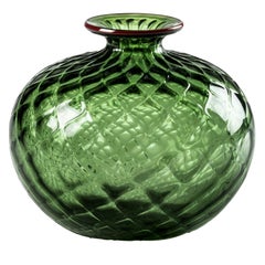 Petit vase en verre Monofiori Balloton vert pomme du 21ème siècle par Venini