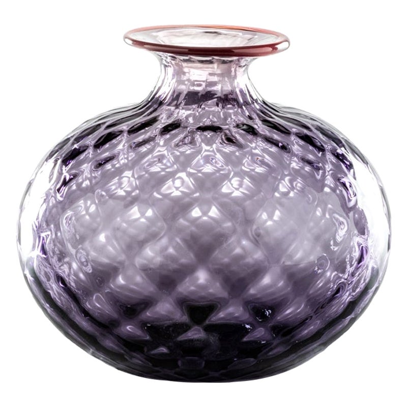 21st Century Monofiori Balloton Small Glass Vase in Indigo/Red by Venini For Sale