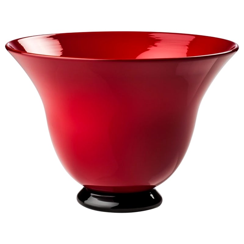 21st Century Anni Trenta Small Glass Vase in Red by Venini For Sale