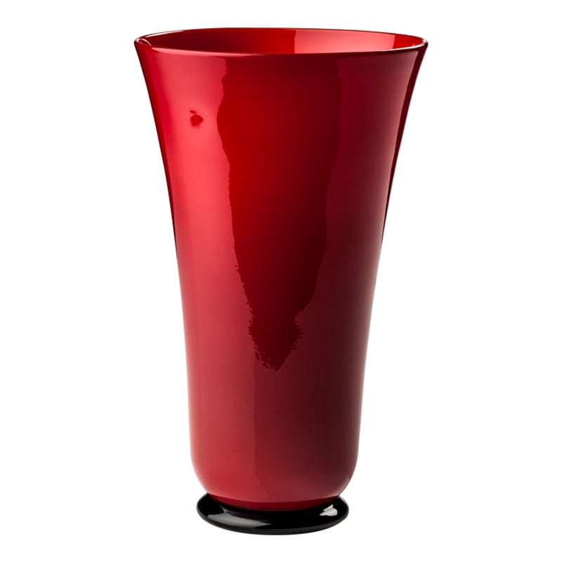Grand vase en verre rouge Anni Trenta du 21e siècle par Venini