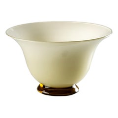 21st Century Anni Trenta Small Glass Vase in Pale Straw by Venini
