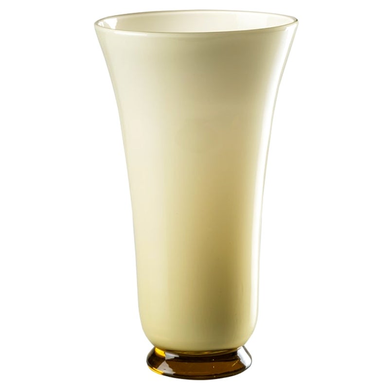21st Century Anni Trenta Large Glass Vase in Pale Straw by Venini For Sale