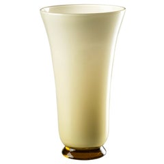 21st Century Anni Trenta Large Glass Vase in Pale Straw by Venini