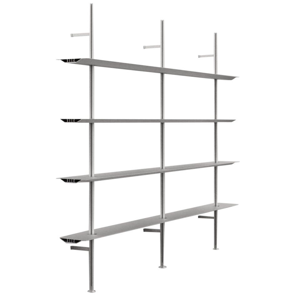 Wall Mounted Hypótila Shelving with Silver Aluminium Finish EX.2 For Sale