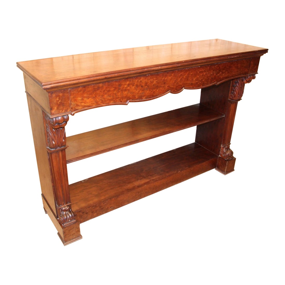 Large Console In Dappled Mahogany, XIXth Century For Sale
