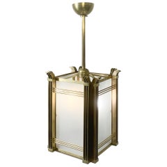 Brass and Glass Art Deco Lantern, 1930s