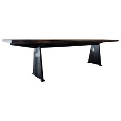 Tropical Hardwood Top Trapeze Table by Jean Prouvé