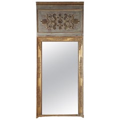 Antique Carved and Gilt Wood Empire Trumeau Mirror from ± 1800 - 1820