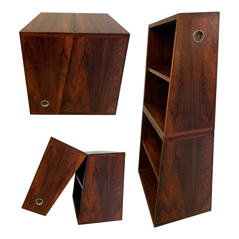 Unique Folding Bookcase in Rosewood For Sale