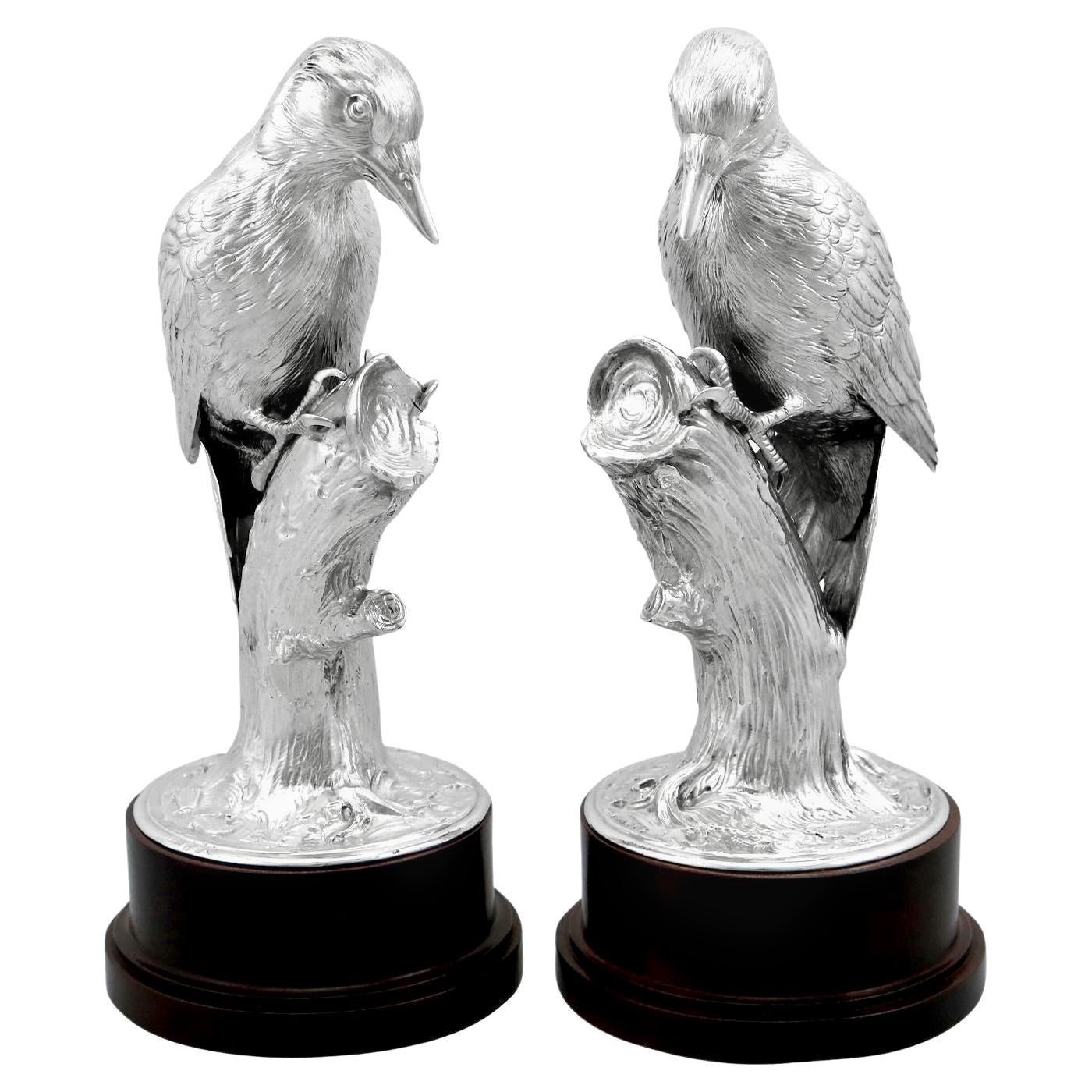 Présentation / Ornements de table oiseaux allemands anciens en argent sterling