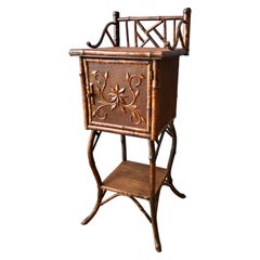 19th Century English "Tortoise Shell" Bamboo Night Stand