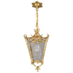 Antiguo Farol Francés de Latón Estilo Luis XVI
