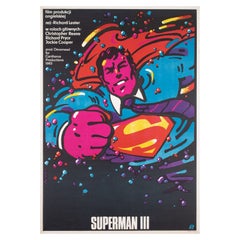 Superman 3 Original Polish Film Movie Poster, 1985, Waldemar Swierzy