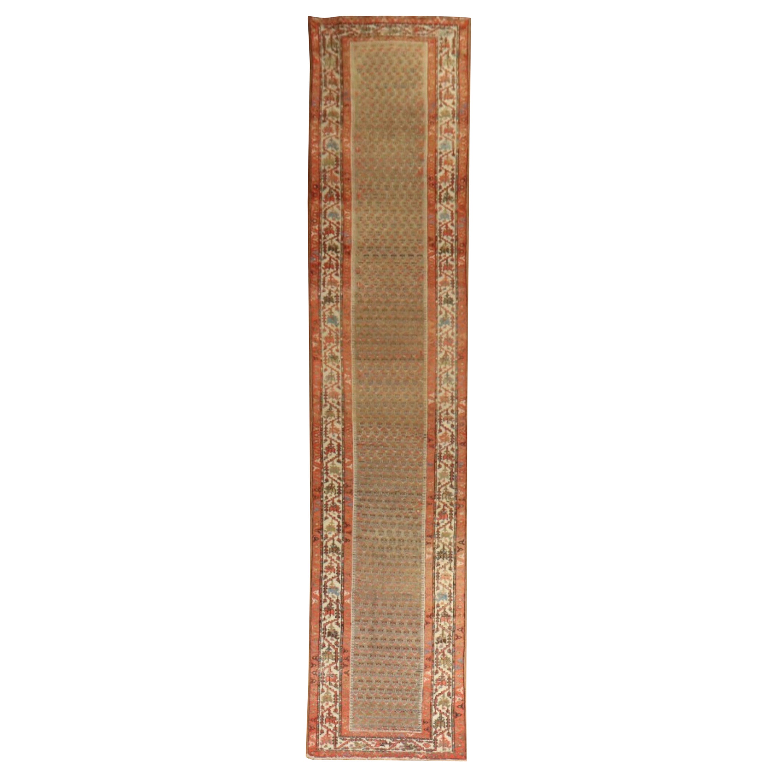 Long tapis de couloir persan ancien Malayer en vente