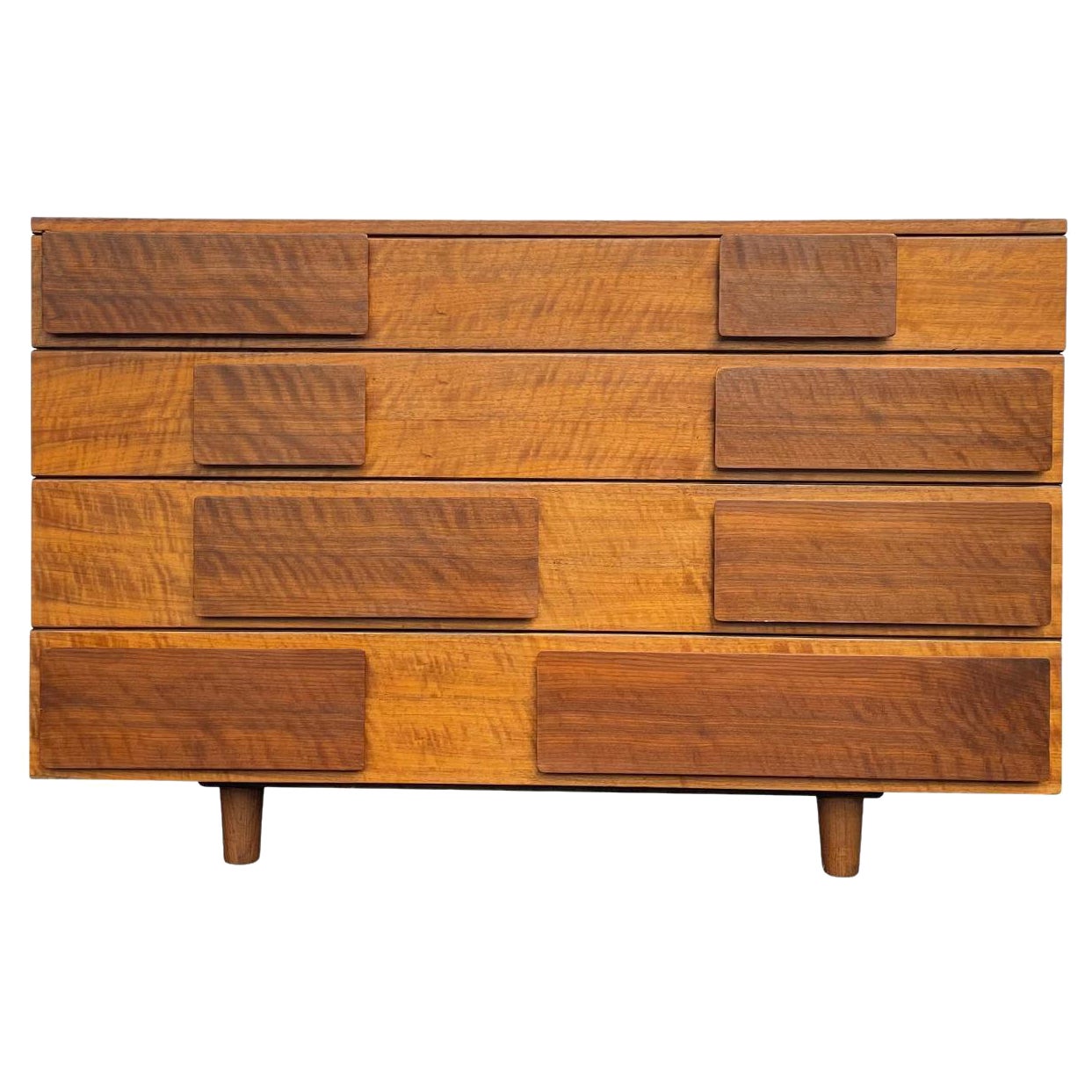 20th Century Brown Italian Walnut M. Singer & Sons Dresser, Cabinet by Gio Ponti
