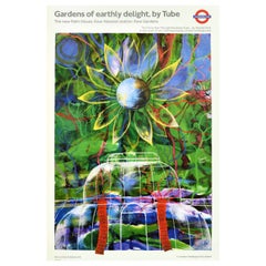 Original Retro London Underground Poster Kew Gardens Pascale Petit Palm Art