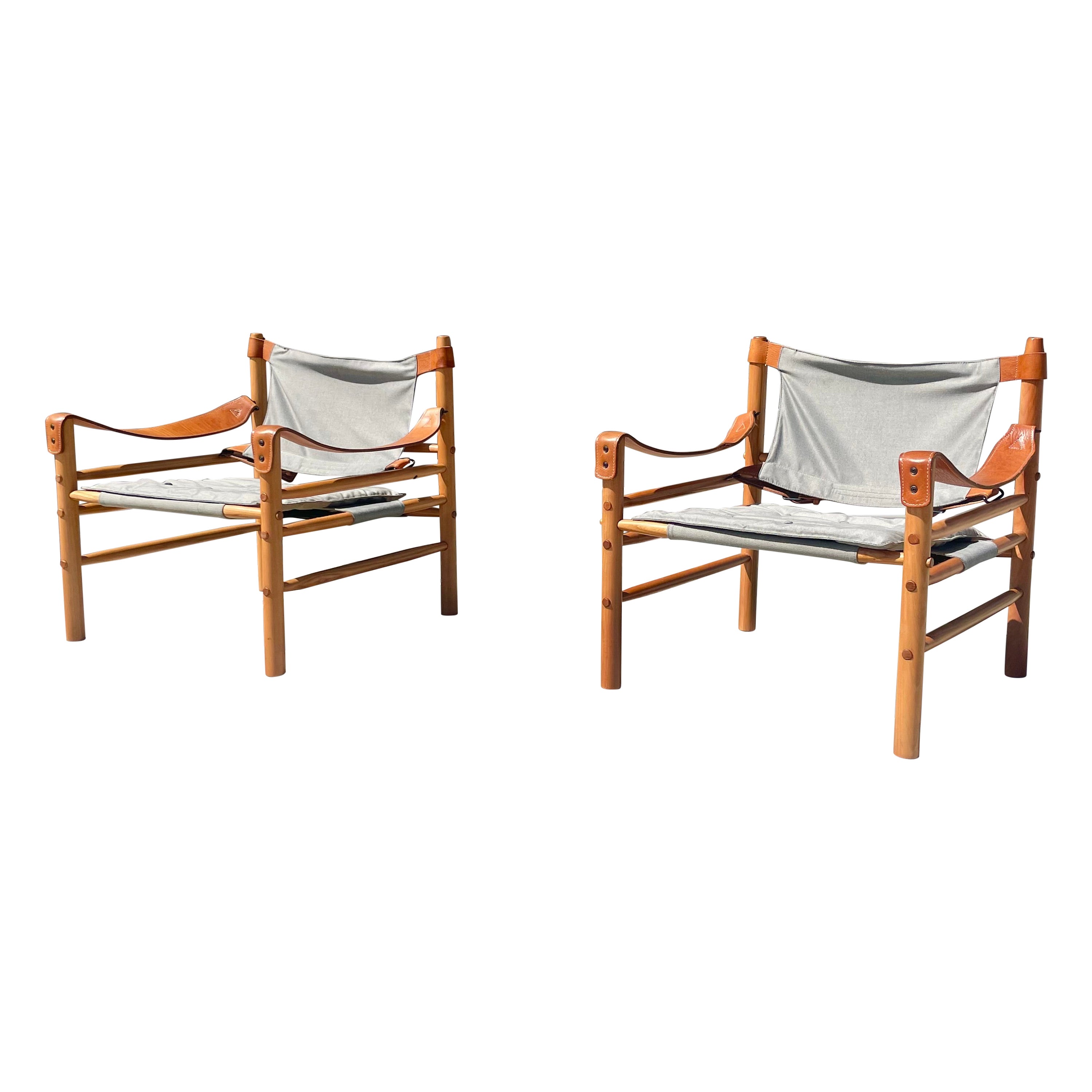 Midcentury Sirocco Safari Chairs Styled After Arne Norell