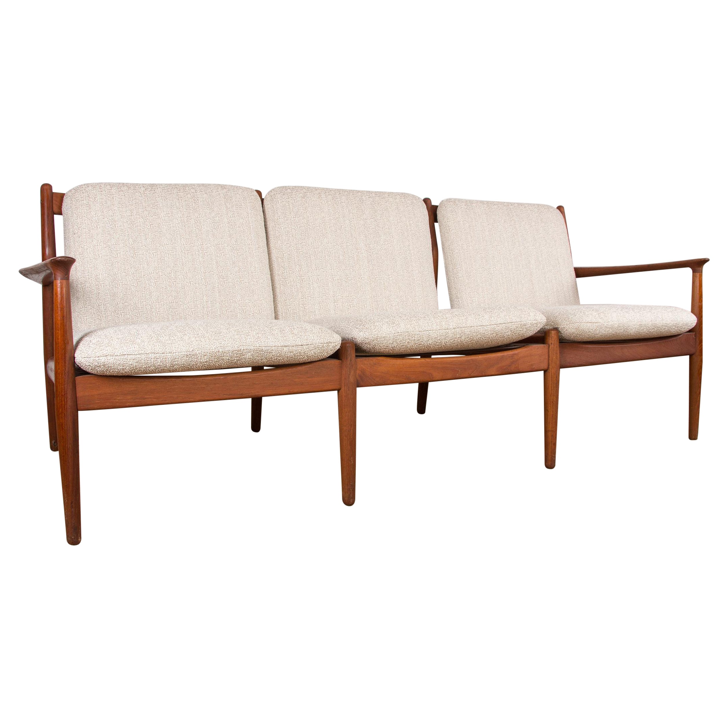 Danish 3-Seater Sofa in Teak and New Terry Fabric, Model GM5, by Svend Age Eriks