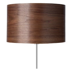 Dexter Mid-Century Modern Walnut Wood Veneer Lamp Shade 17.5"