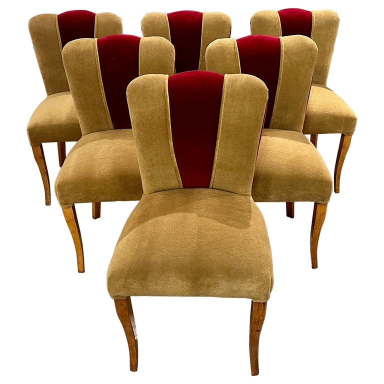 Art Deco Dining Room or Side Chairs French Style Mohair For Sale at 1stDibs