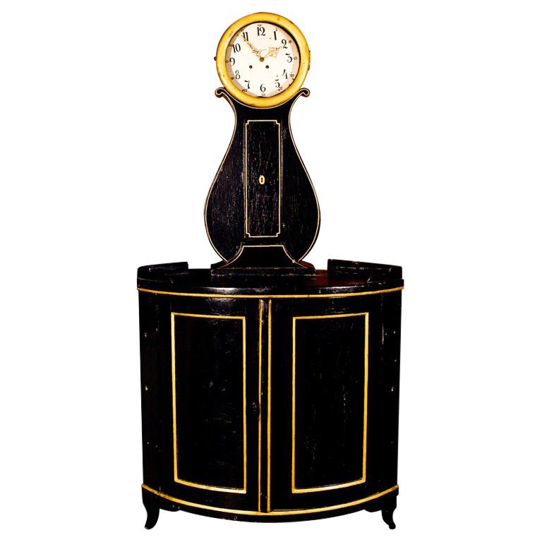 Dutch Corner Clock Cabinet For Sale