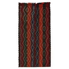 Retro Persian Shiraz Tribal Kilim in Colorful Geometric Patterns - Rug & Kilim