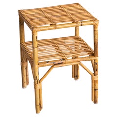 Italian Rattan Side Table