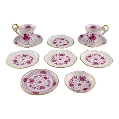 Kaiser, Germany, Two Coffee Cups with Saucers and Six Small Bowls in Porcelain